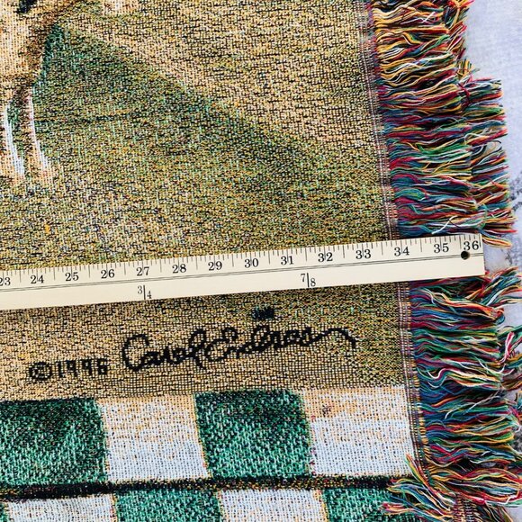 Religious Noahs Ark Woven Tapestry Throw Blanket By Carol Endres 1996 VTG 50"x70 - Picture 8 of 10